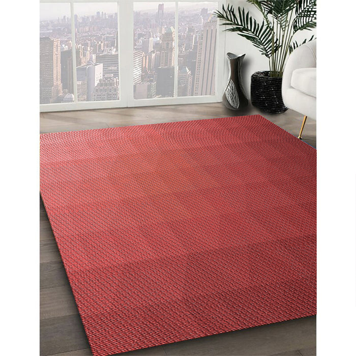 Patterned Orange Rug in Family Room, pat1529rd