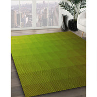 Patterned Pistachio Green Rug, pat1529yw