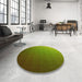 Round Patterned Pistachio Green Rug in a Office, pat1529yw