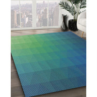 Patterned Blue Novelty Rug, pat1529