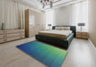 Machine Washable Transitional Blue Rug in a Bedroom, wshpat1529