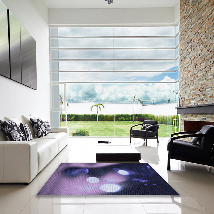 Square Patterned Medium Purple Rug in a Living Room, pat153blu