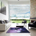 Square Patterned Medium Purple Rug in a Living Room, pat153blu