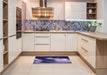Patterned Medium Purple Rug in a Kitchen, pat153blu