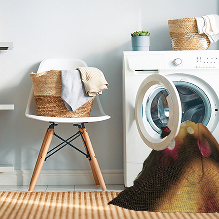 Machine Washable Transitional Night Red Rug in a Washing Machine, wshpat153brn