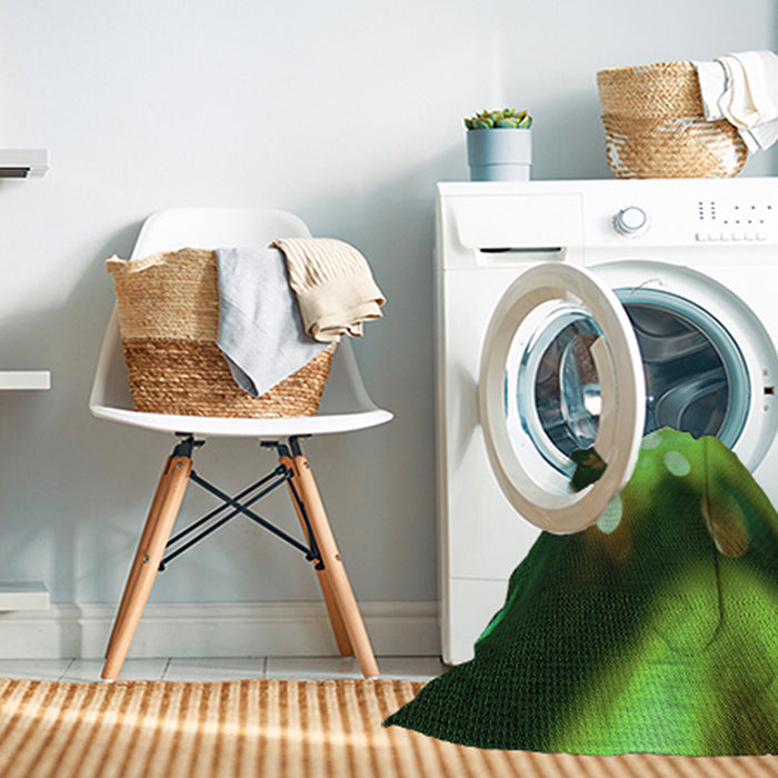 Machine Washable Transitional Dark Forest Green Rug in a Washing Machine, wshpat153grn