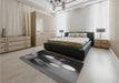 Patterned Charcoal Black Rug in a Bedroom, pat153gry