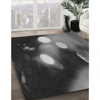 Patterned Charcoal Black Rug, pat153gry