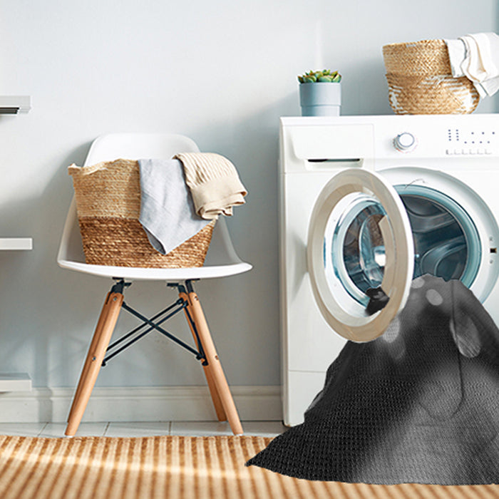 Machine Washable Transitional Charcoal Black Rug in a Washing Machine, wshpat153gry