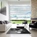 Square Patterned Charcoal Black Rug in a Living Room, pat153gry