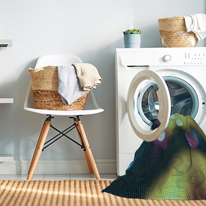 Machine Washable Transitional Green Rug in a Washing Machine, wshpat153lblu