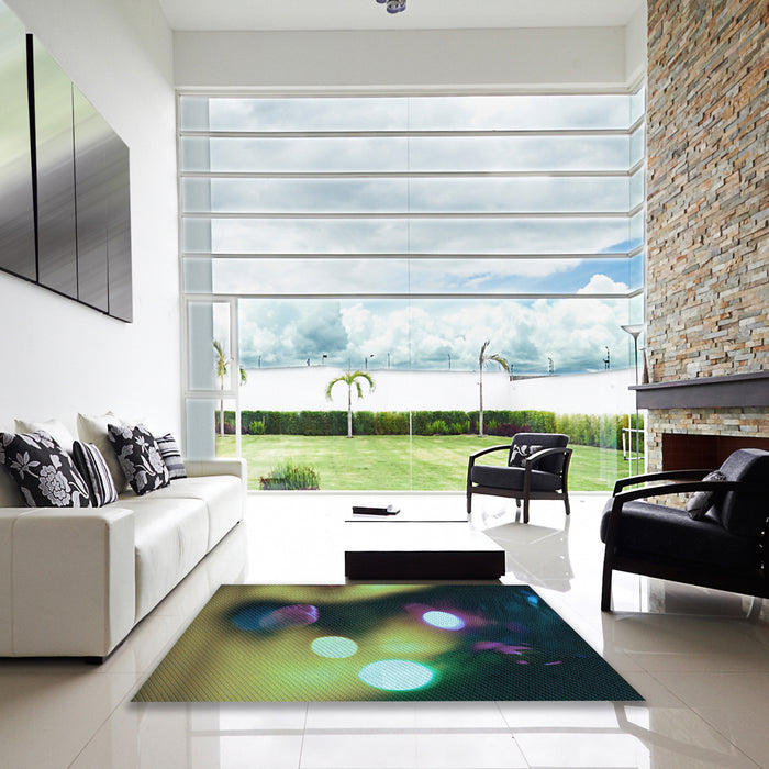 Square Patterned Green Rug in a Living Room, pat153lblu