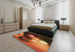 Patterned Orange Rug in a Bedroom, pat153org