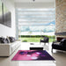 Square Patterned Orchid Purple Rug in a Living Room, pat153pur