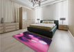 Patterned Orchid Purple Rug in a Bedroom, pat153pur