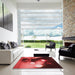 Square Patterned Red Rug in a Living Room, pat153rd