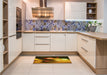 Patterned Red Rug in a Kitchen, pat153yw