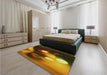Patterned Red Rug in a Bedroom, pat153yw