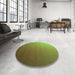 Round Patterned Pistachio Green Rug in a Office, pat1530grn