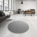 Round Patterned Cloud Gray Rug in a Office, pat1530gry