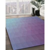 Patterned Light Purple Blue Rug, pat1530lblu