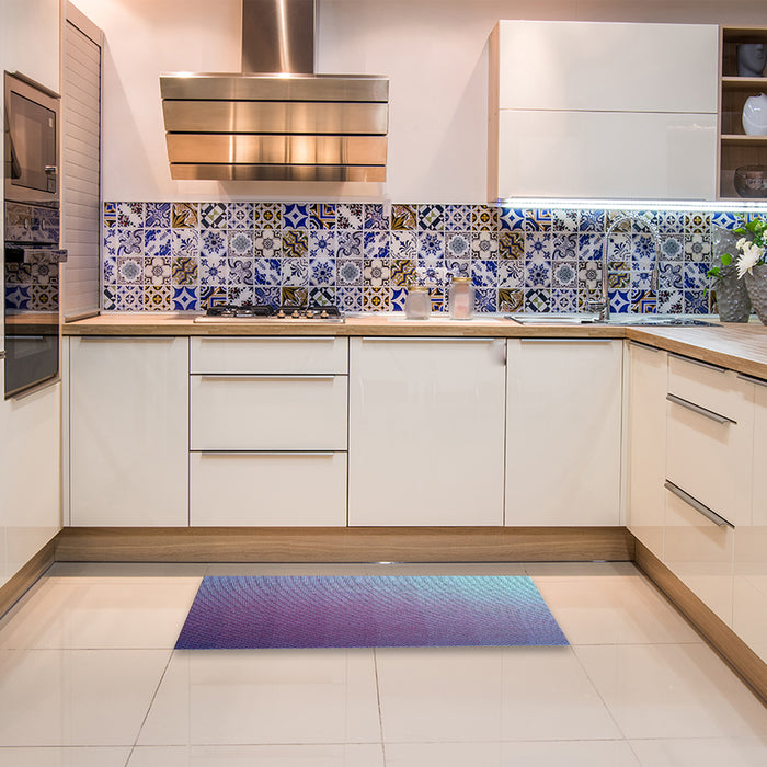 Patterned Light Purple Blue Rug in a Kitchen, pat1530lblu