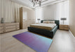 Patterned Light Purple Blue Rug in a Bedroom, pat1530lblu