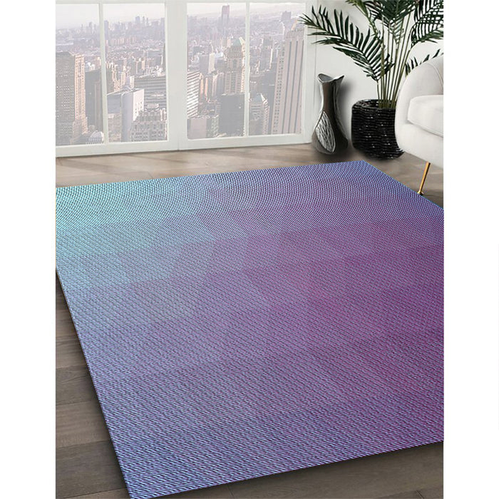 Machine Washable Transitional Light Purple Blue Rug in a Family Room, wshpat1530lblu