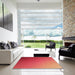 Square Patterned Red Rug in a Living Room, pat1530org