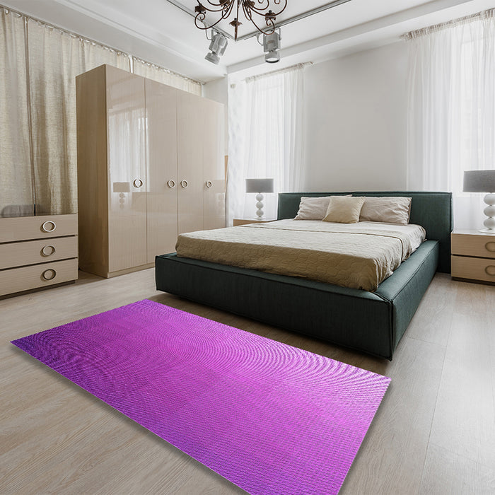 Patterned Fuchsia Magenta Purple Rug in a Bedroom, pat1530pur