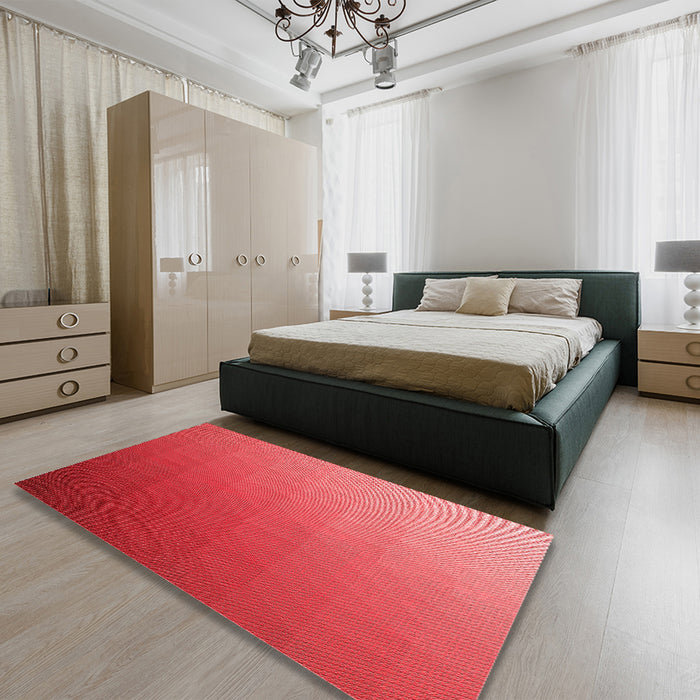 Patterned Red Rug in a Bedroom, pat1530rd