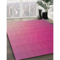 Patterned Dark Hot Pink Novelty Rug, pat1530