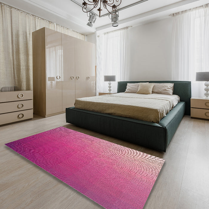 Machine Washable Transitional Dark Hot Pink Rug in a Bedroom, wshpat1530