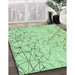 Patterned Mint Green Rug in Family Room, pat1531grn