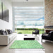 Square Patterned Mint Green Rug in a Living Room, pat1531grn