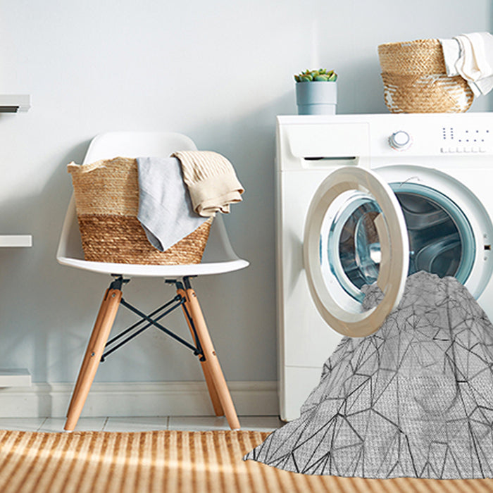Machine Washable Transitional Platinum Gray Rug in a Washing Machine, wshpat1531gry