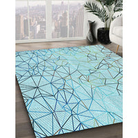 Patterned Electric Blue Rug, pat1531lblu