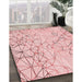 Machine Washable Transitional Light Rose Pink Rug in a Family Room, wshpat1531rd