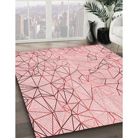 Patterned Light Rose Pink Rug, pat1531rd