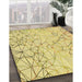 Machine Washable Transitional Sun Yellow Rug in a Family Room, wshpat1531yw