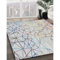 Patterned Pearl White Beige Novelty Rug, pat1531