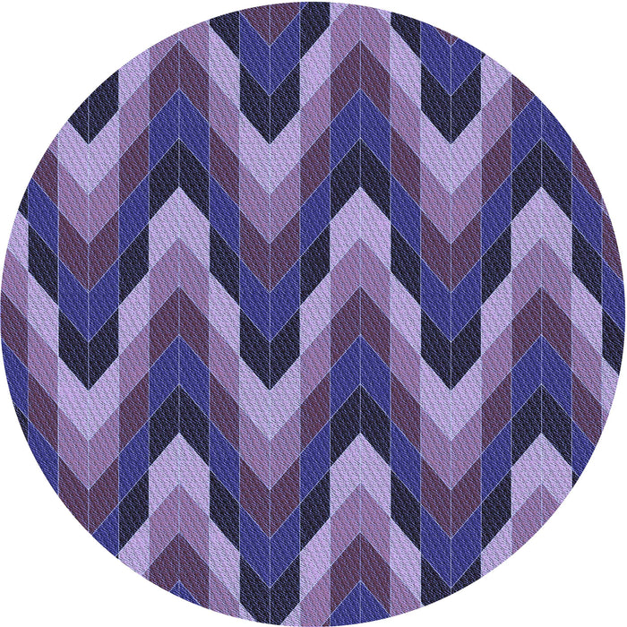 Round Patterned Blue Rug, pat1532blu