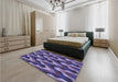 Patterned Blue Rug in a Bedroom, pat1532blu