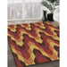 Patterned Tomato Red Rug in Family Room, pat1532brn