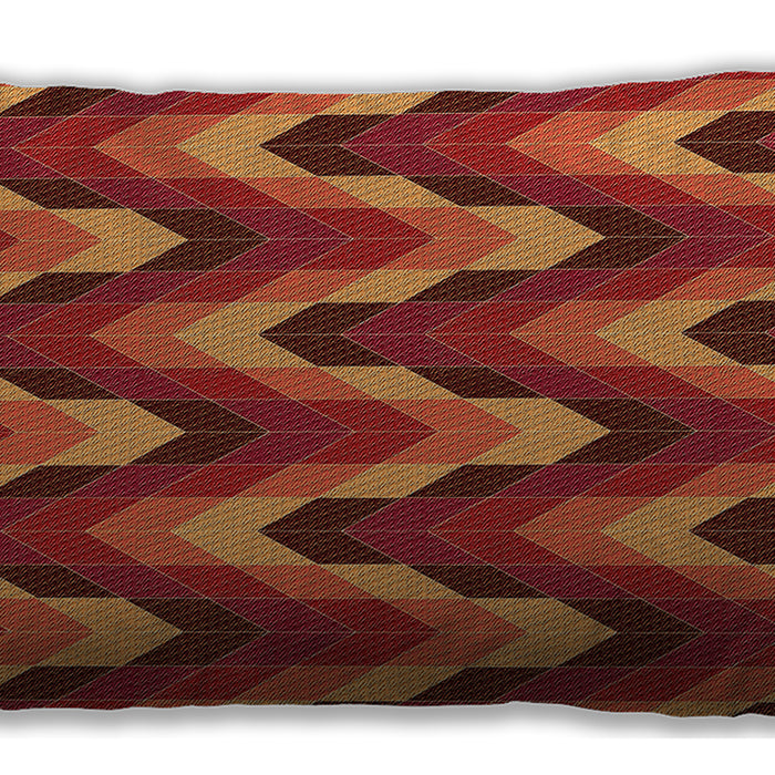Patterned Rectangular Neon Orange Lumbar Throw Pillow, 13 inch by 19 inch, lbpat1532org