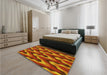 Patterned Red Rug in a Bedroom, pat1532yw