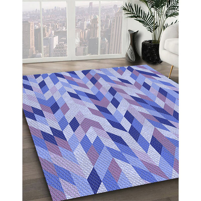 Patterned Jeans Blue Rug in Family Room, pat1533blu