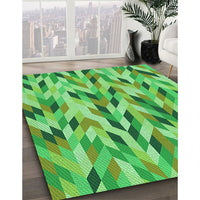 Patterned Emerald Green Rug, pat1533grn