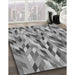 Patterned Cloud Gray Rug in Family Room, pat1533gry