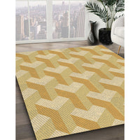 Patterned Orange Gold Rug, pat1534brn